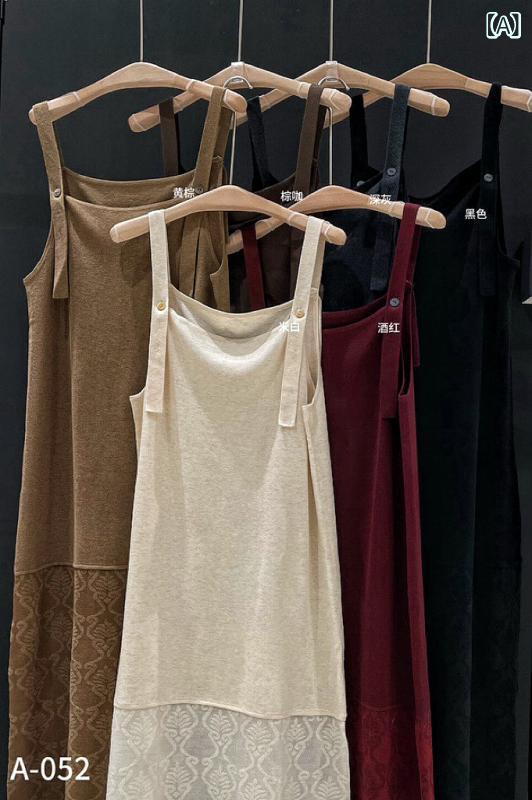 編み物 トップス 成人女性用 韓国風 平服スコート 仕掛ける 連衣裙 返り咲き 欧根? 提花 紙切れ 新 絨毛 純色 薄っぺら セットアップ 丸首 ノースリーブ スプライン ロング丈 否鉄製作 深灰 黒 秋 ゆったり 着こなし 花の冠yd 表現スタイル 読みもの風