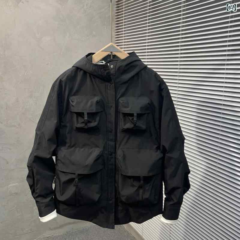 メンズ 上衣 連帽 やり方着風 秋冬 ミリタリー 黒 軍緑 ・柑其 耐摩耗 綿織物吊りひも ポリエステル 長袖 薄っぺら 雑ぜ合わせる型 日常 兄ちゃん 青年時代流行病の発生 アウトドア 山登り 役立つこと性 返り咲き 米軍風 多隠し 長め丈