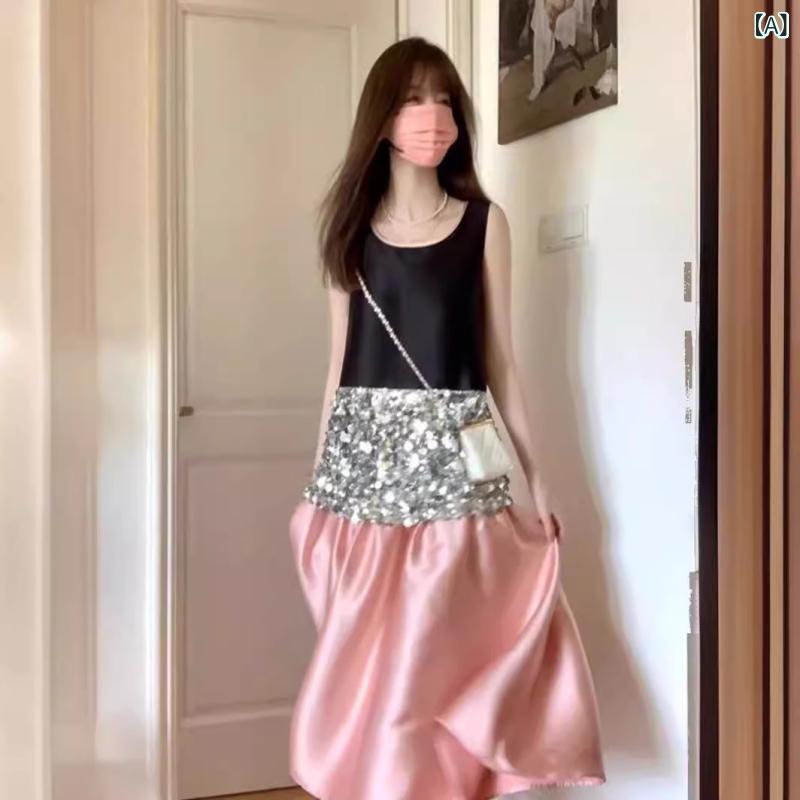 衣装 レディース 夏 サクラ色 セ子ヒツジ スコート うつり変わり ラメ かざり付ける 膝丈 ポリエステル 綿織物 混紡 原材料 可愛らしい 女子らしい 表現スタイル 角袖巡査 コーデ 軽さ 冷やりとした 肌ざわり 似つかわしい 成人女性服