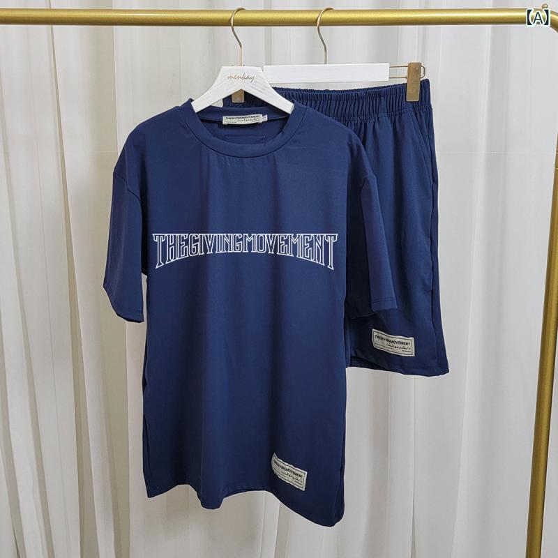 レディース トップス 半袖ティーシャツ 刷り上げる柄 遊撃手ズボン下 セットアップ 夏服 ?? ポリエステル 伸ばすこと ゆったり 表どおり 流行り物 好いたらしい 欧米風 マカロンカラー 深青 湖青 珈琲 白いこと 黒いこと アーミーグリーン