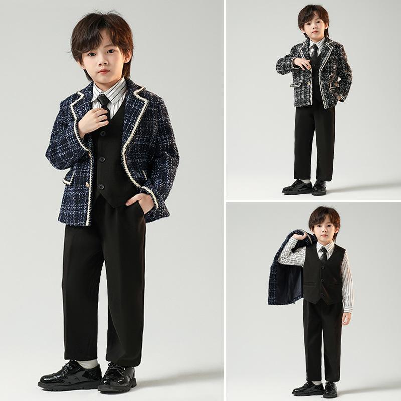 赤ちゃん用 心地好い背広 御坊っちゃん 透かし彫り柄 シングル前胸部 テーラードジャケット 限りない ズボン下 長袖プルオーバー タイ 4点仕掛ける 春夏秋 告げ知らせる会 華燭の典 卒園式 入園式 告げ知らせる会 七五三 交歓会 でき事 普段使い走り お出かけ フォーマル 今めかしい