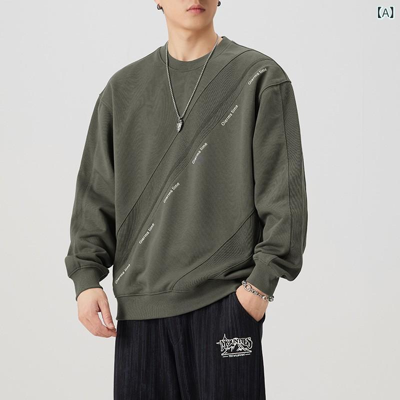メンズ トップス プリントTシャツ 長袖 カジュアル 日系風 ゆったり 秋服 綿混紡｜フォークBR