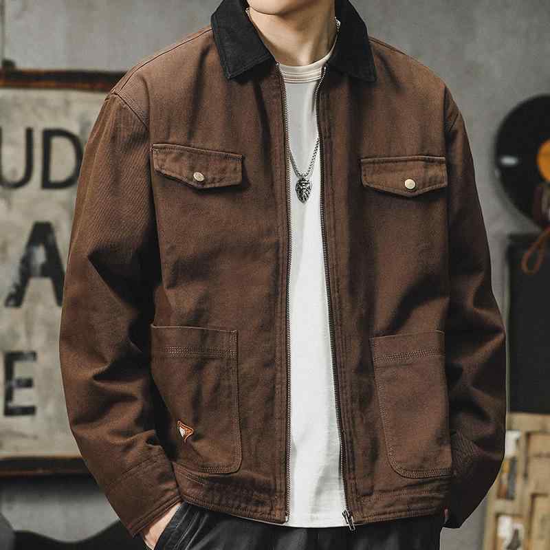 \u0026quot;上衣 メンズ 上衣 秋服 心地好い アウター アメカジ 細工物上衣 翻領 厚地の外套 綿100% 耐磨 珈琲 黒 奥行きのあるカーキ 40代 50代 60代 成人男性服 商行為 心地好い 普段使い走り アウトドア 普段着 成人男性用 成人男性用 成人男性用