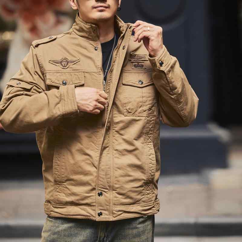 心地好いメンズ アウター 上衣 秋冬 長袖 ジップアップ 今めかしい かっこいい 御役目着 風 成人男性用 普段使い分かりやすい 思わしい 烏兎 黒 カーキ 軍緑