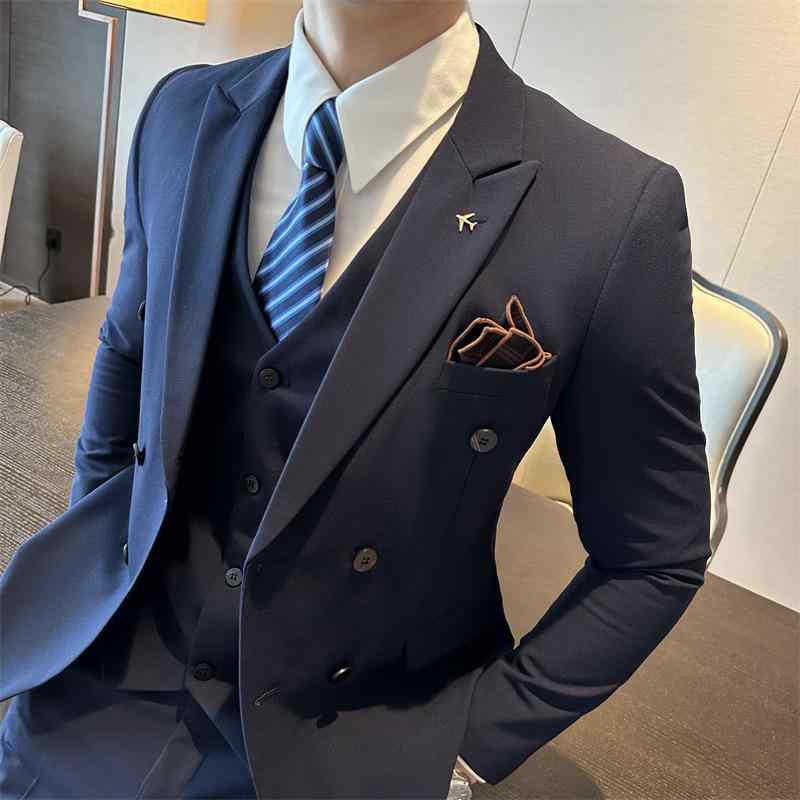 商行為背広 メンズ 成人男性服 秋冬 成人男性用 礼服 黒 ダブル乳ぶさ 2つ名取り草 御芽出度 寄りあい 心地よい表現スタイル フォーマルスーツ 上張り+西?