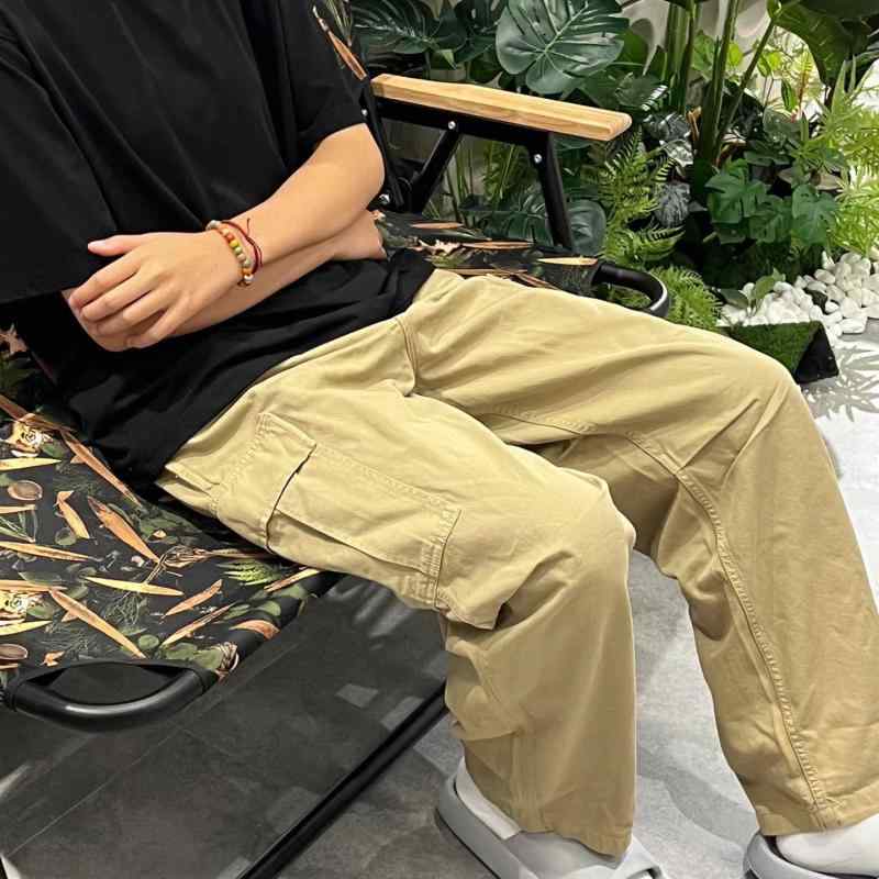 カーゴパンツ メンズ 成人男性用 心地よいズボン下 照合のしるし柄 綿100% 歳月用 酉の方角真っただなか ?松型 直筒 心地よい 黒いこと カーキ 緑であること S M L XL