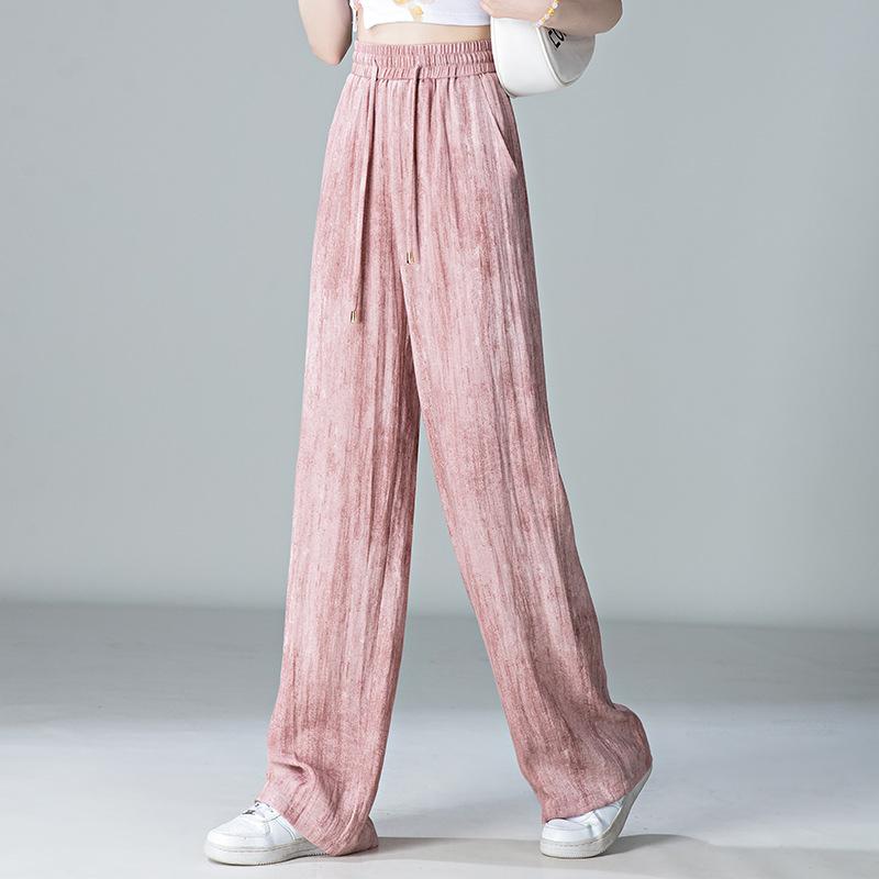 カジュアルパンツ レディース 春夏 薄手 ?松 テーパードパンツ 紐付き ウエストゴム 綿麻混｜フォークBR