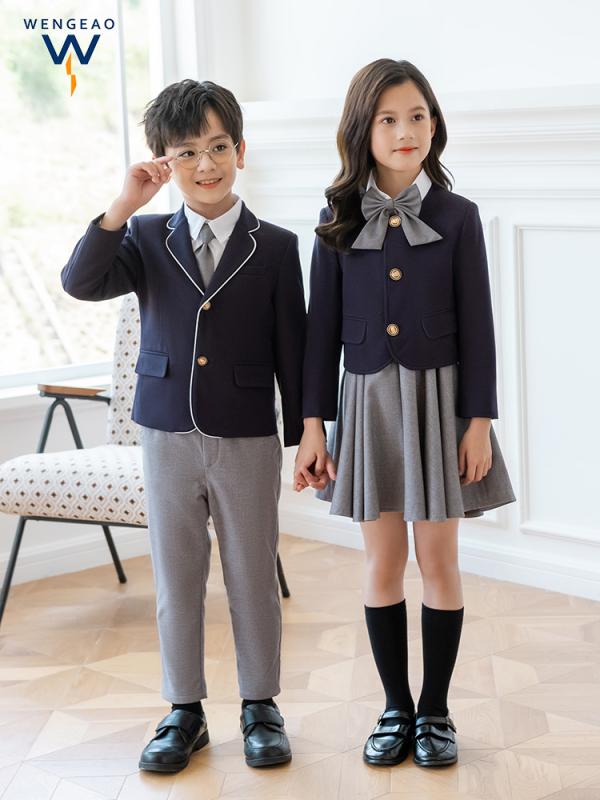 初等学校 冬用 裏起毛 ユニフォーム 赤ちゃん用 上衣 セットアップ 連合王国風 班服 幼稚園 ユニフォーム 上張り表演服 告げ知らせる会服