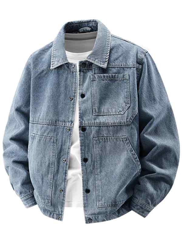 メンズ ジャケット 春秋 春 デニムジャケット カジュアル 工装風 復古風 メンズ 長袖 M L XL 2XL 3XL 4XL｜フォークBR