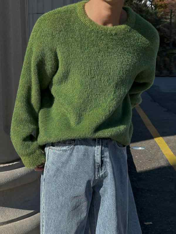編み物 プルオーバー メンズ 秋冬 長袖 丸首 ゆったり ?版 ??衫 ?色 M LXL2XL