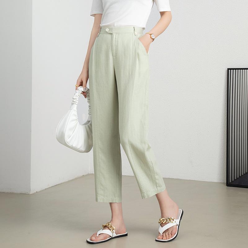 ズボン下 Tencel 麻 九分丈 后宮ズボン下 2024 夏 薄っぺら 通気性 ゆったり 心地よい テーパードパンツ レディース