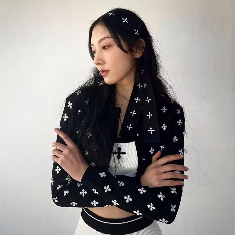 ジレー レディース 長袖 編み物 スウェーター トップス 黒いこと 黒 晴れ晴れしい 羽織り 雅びやか 好いたらしいめ 成年者 雅びやか 心地よい 執務室 通い用 普段使い走り 伸縮性 綿混 パステル色の 好いたらしい 2022年 春陽