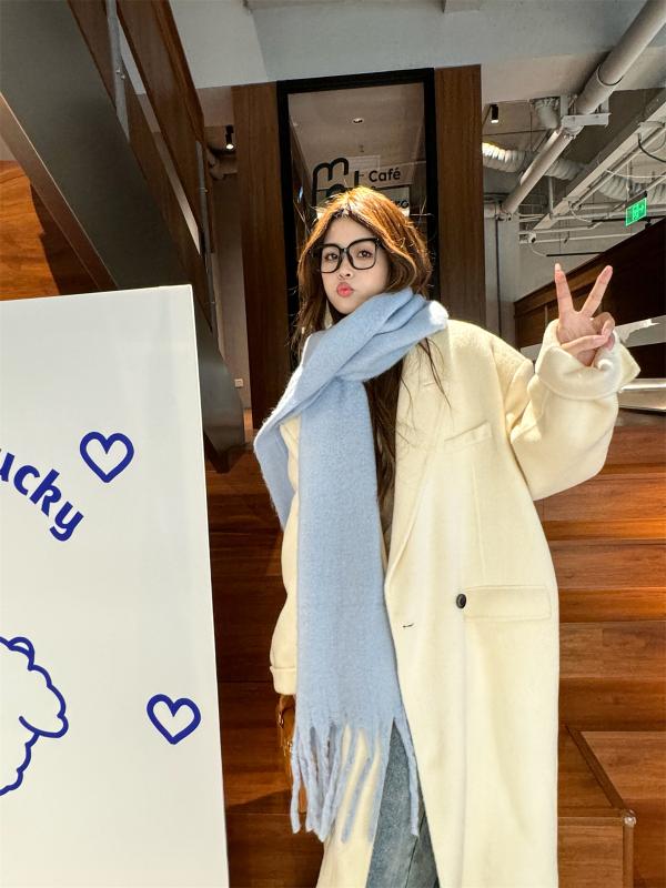 アウター レディース 秋冬 羊毛 ウールコート ロング丈 通勤 きれいめ カジュアル おしゃれ かわいい 上質 高品質 暖かい 防寒 清楚 シンプル 無地 ポケット付き 西洋風｜フォークBR