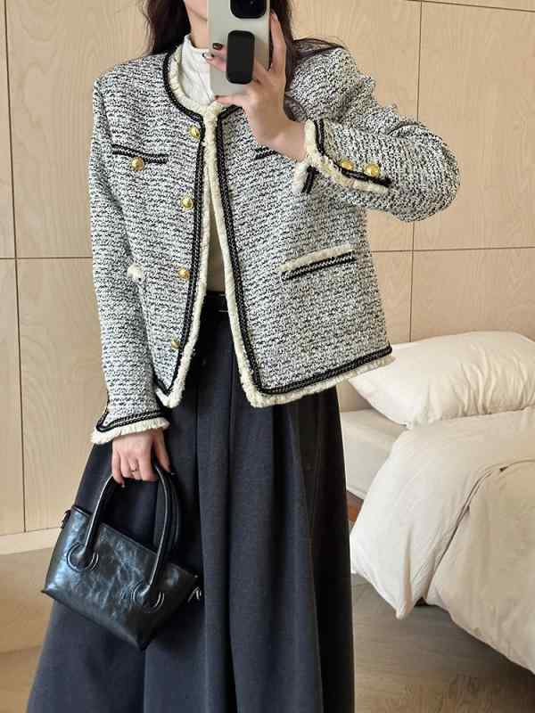 アウター レディース 短丈 金名取り草 ?? 粗花・希 小香? 23年秋冬