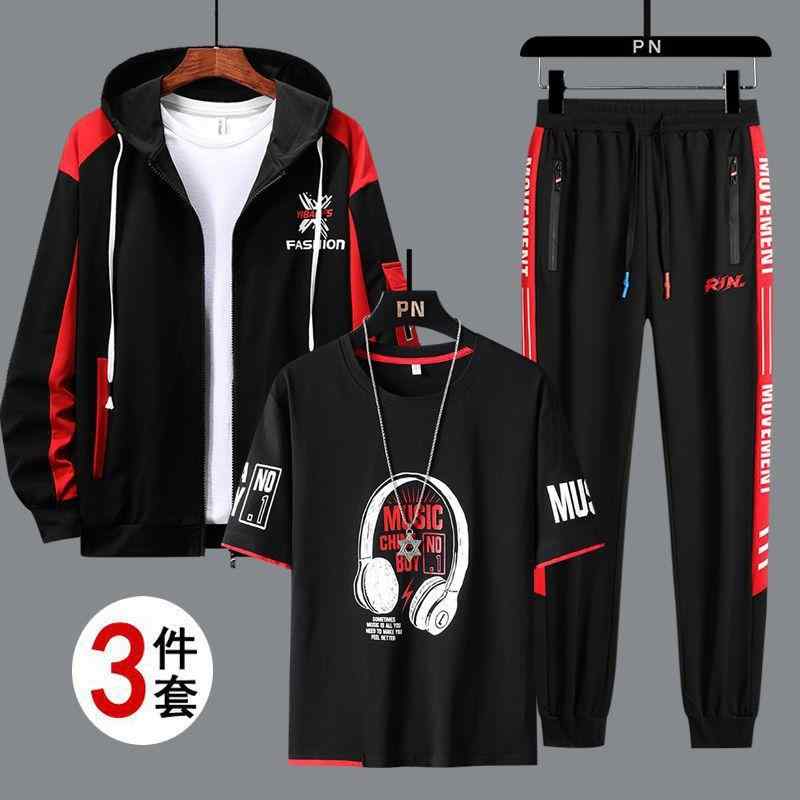 春月若い者男装三件套 流行り?气 ・畚?休? ?衫 ?衣 初高中学生套装男