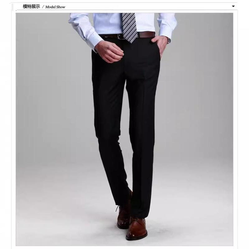 ビジネス スラックス メンズ 男性用 羊毛混 ポリエステル混 ビジネスウェア 上品 高級感 フォーマルウェア 通勤 オフィス カジュアルウェア 紳士服 男性用 スラックス ズボン 48% 52% 黒色 深藍色｜フォークBR 7,340円