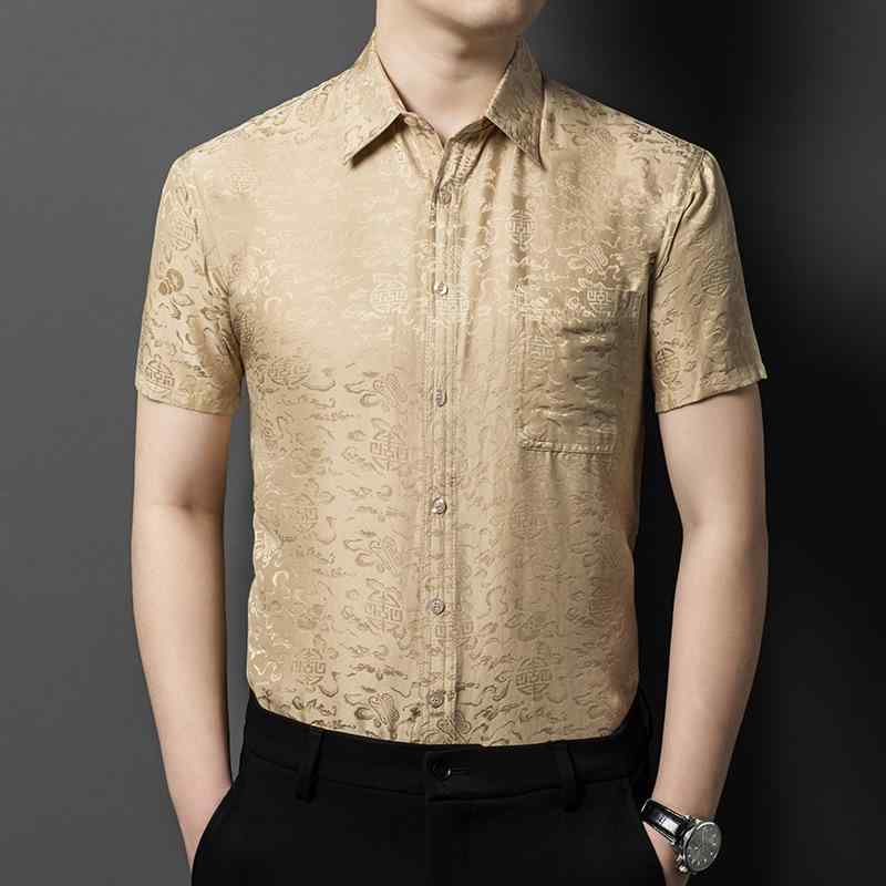 ビジネスシャツ メンズ 春夏 長袖シャツ シルクシャツ 無地シャツ 薄手シャツ 男性用シャツ シャツ トップス カジュアルシャツ ビジネスウェア 男性用トップス シャツスタイル スタイリッシュ おしゃれ かっこいい 夏服|フォークBR