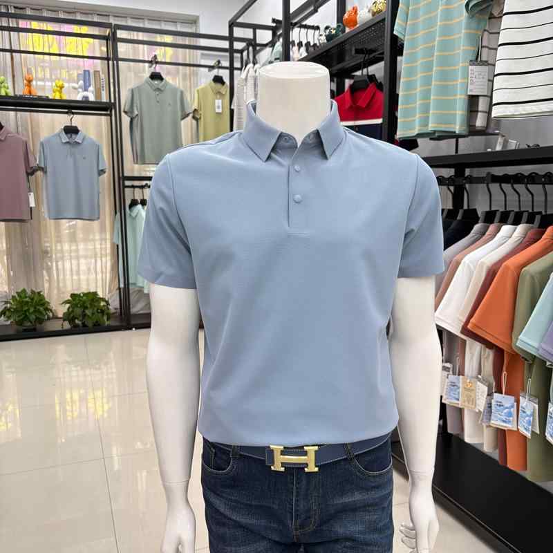 POLOプルオーバー メンズ 半袖 モランディカラー 12色 無仕立てもの スナップボタン 春夏 薄っぺら 通気性 高反発力 当たること冷感 吸湿速乾 普段使い走り 商行為成人男性