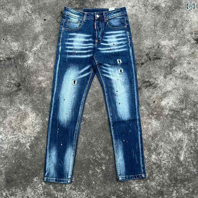 刷り直す 版 DSQ 2 \u0026amp; DSQUARED 2 二番目 力強さ 24 ss プリントデニムパンツ メンズウェア 卸売