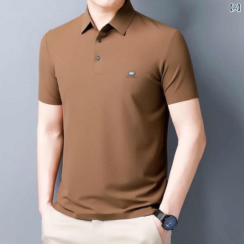 ブランド名の 成人男性 服の 厚地の外套の 夏の 新型の 成人男性の 半袖の t プルオーバーの 心地よいな 襟の ハイエンドの t プルオーバーの 成人男性の 半袖の t プルオーバー