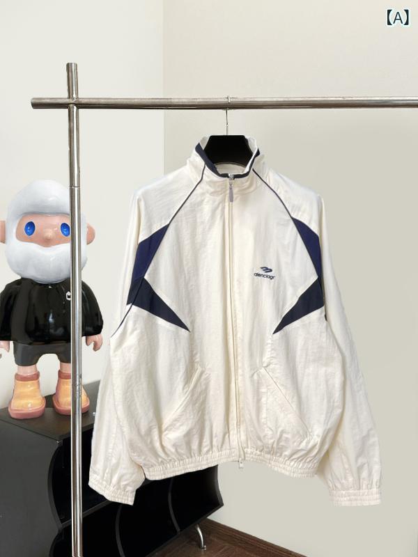 パリの 正しい 版 B 家の 4 色の つなぎ 合わせの 色の 薄い コートの 男女の 金の 高い バージョンの ファッションの ブランドの カジュアルな ゆったり して いる ジャケット|フォークBR