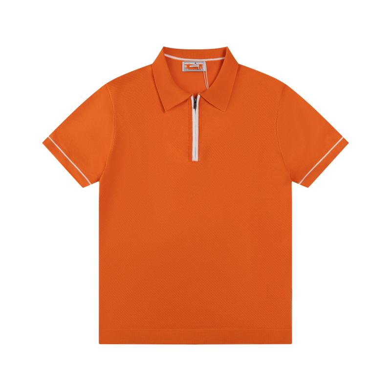 polos shirt men\u0027s fashion knit short sleeve zipper collar contrast color summer fashion stylish trendy