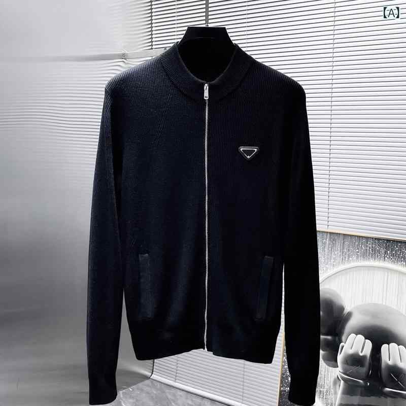 ヨーロッパの 御膳上等 メンズニットジャケット 2024 春 服 ファスナー ジレー 立 襟 ティーシャツ 韓国 版 ファッションカジュアルコート