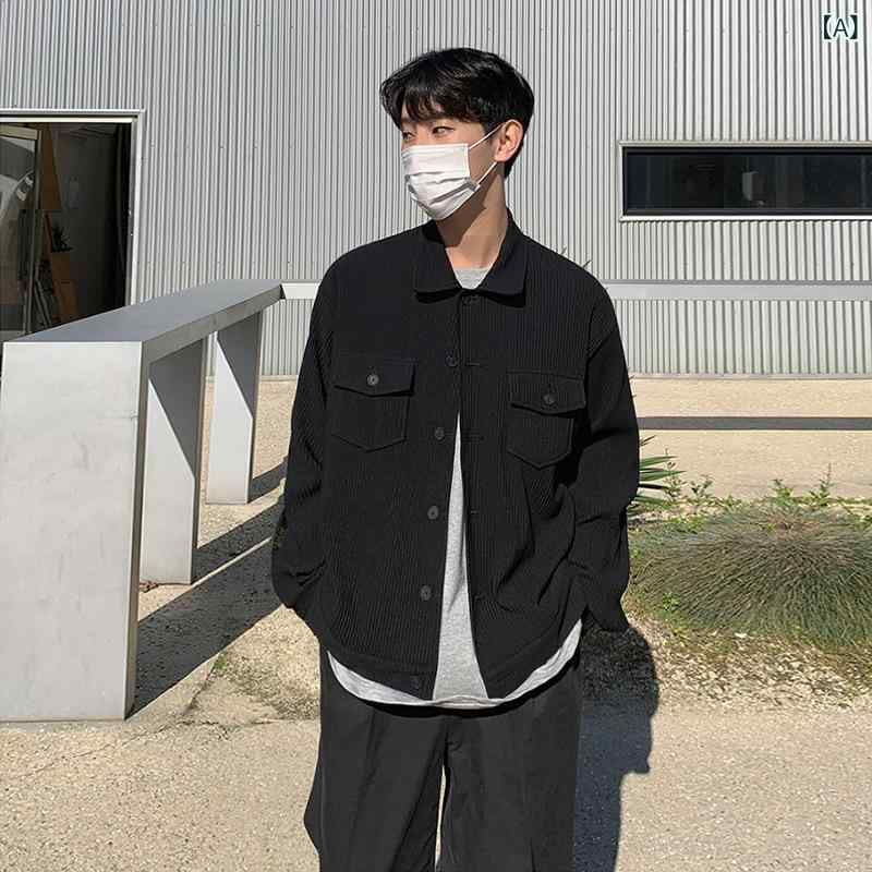 Myq コーデュロイカジュアルジャケット 春と 秋の 新型 韓国 版 流行り物 成人男性 厚地の外套