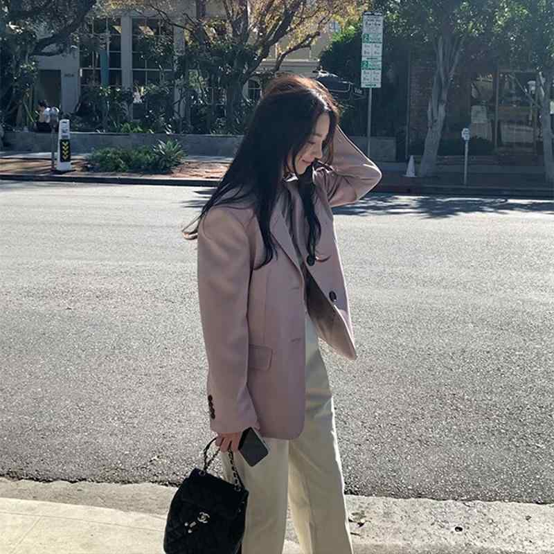 秋新作 レディース 小西装 薄っぺら 西服 心地よい さくら色 薄墨色