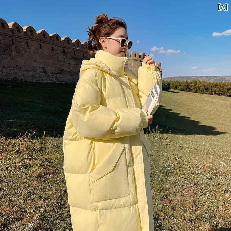 皮膚軟化剤 黄色の 中の 長 さの 膝を 越えた 食パン 服の 亭主もち 韓国 版 連 帽 2024 冬の 耳あたらしい 手ぬるい 落ちこむ 綿の 厚地の外套