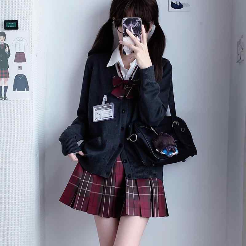 学院風JK制服 セットアップ レディース 長袖 ブラウス 格子柄スカート 2点セット｜フォークBR
