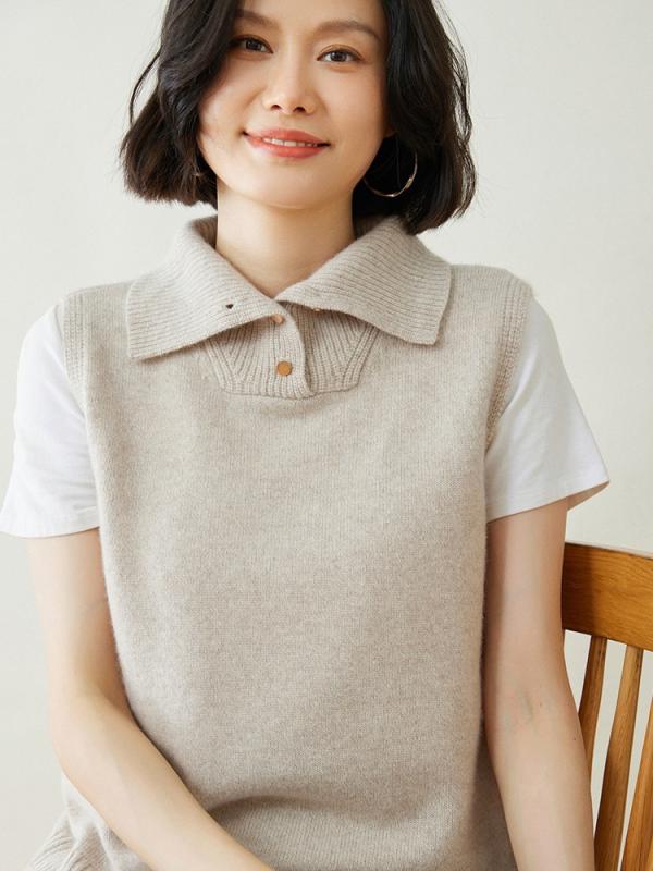 ニットベスト レディース チョッキ Vネック 羊毛 暖かい 重ね着 柔らかい 日韓風 カジュアル S M L XL｜フォークBR