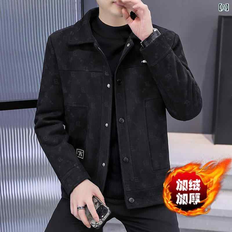 2024年 冬物 メンズ ジャケット 長袖 防寒 暖かい 紳士服 カジュアル おしゃれ ブラック コーヒー色 40代｜フォークBR