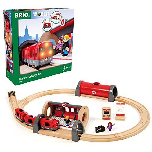 BRIO (ブリオ) WORLD メトロレールウェイセット [全20天下太平] 客体馬齢 3歳~ (路面電車 手あそび 木製 軌跡) 33513