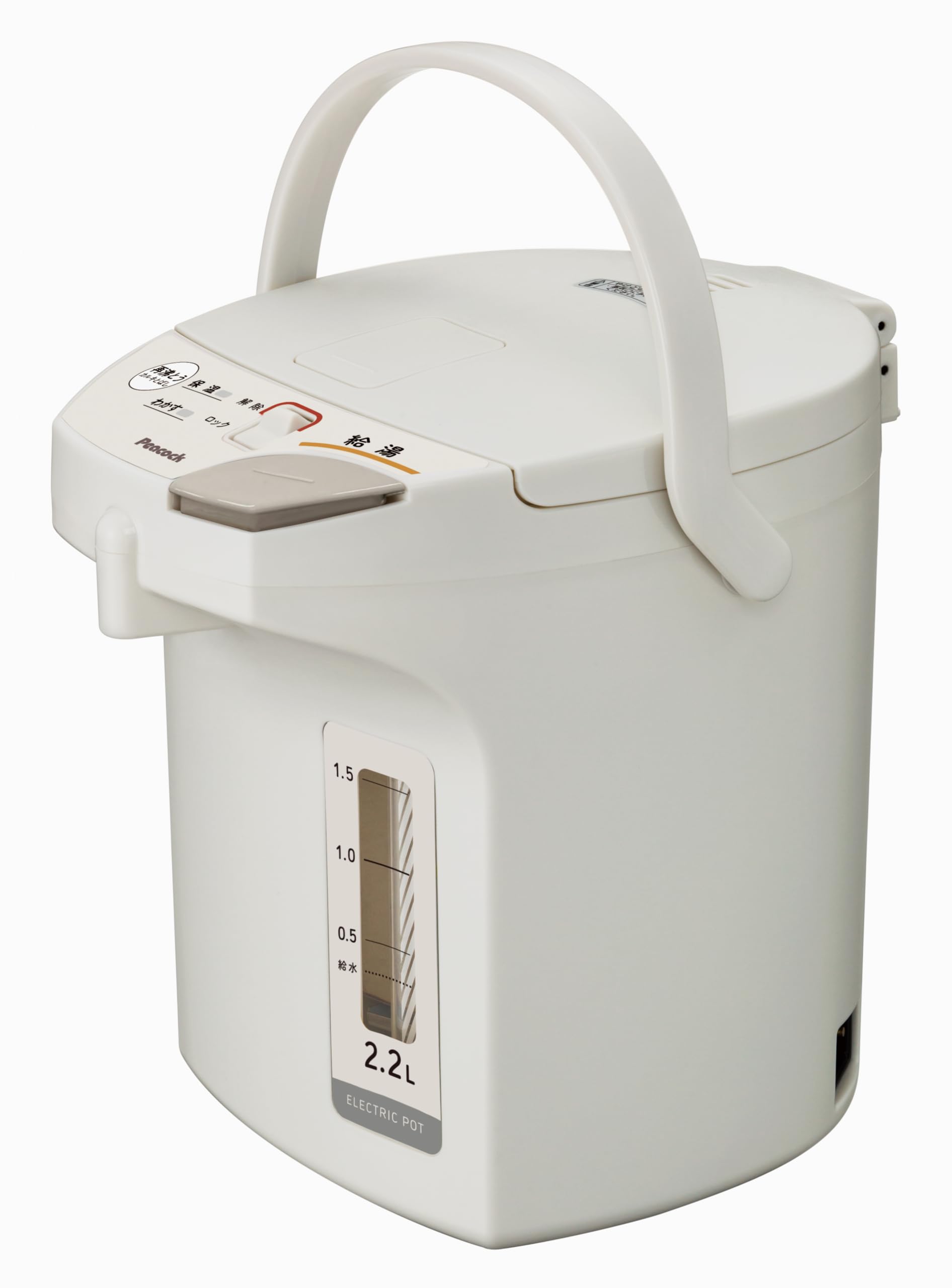 ピーコック魔法瓶 電気ポット 2.2L 省エネ 湯沸かし 電動給湯ポット 保温 再沸騰 ポット ライトグレー WMS-22 HL