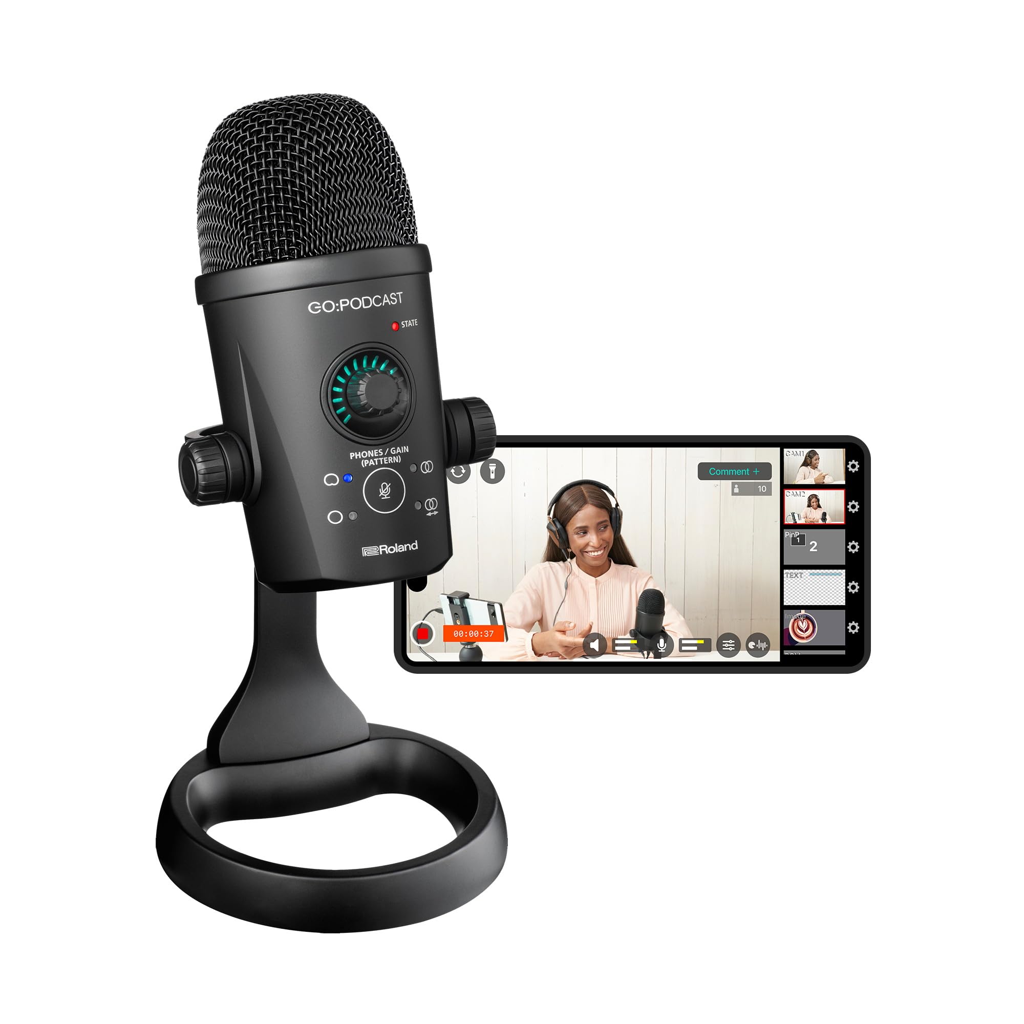 Roland ローランド GO:PODCAST iPhone15やAndroidスマホとPC・Mac対応 指向性切り替え可能 コンテンツクリエー|formanism