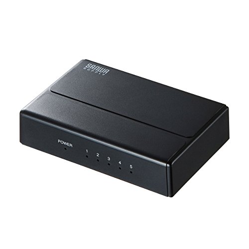 サンワサプライ ギガビット対応 スイッチングハブ 5ポート マグネット付き ループ検知機能搭載 軽量プラスチック筐体 LAN-GIGAP501B