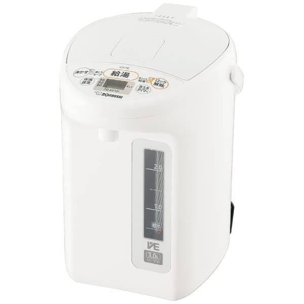 象印マホービン 電気ポット ポット 3.0リットル 優湯生 省エネ 5段階保温設定 ホワイト CV-TE30-WA|formanism