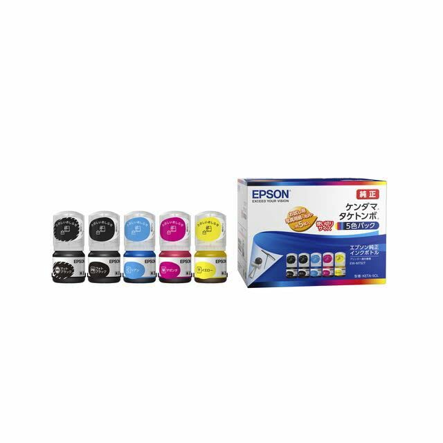 （まとめ買い）エプソン 純然たる インキ壜 ケンダマ・タケトンボ 5色風呂敷き包み KETA-5CL 【×3】