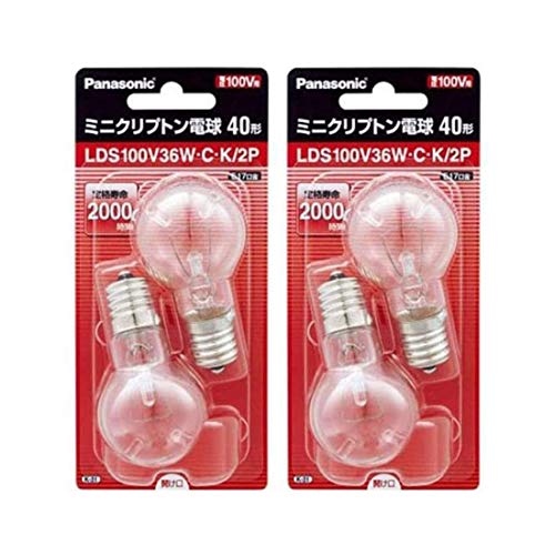 パナソニック(Panasonic) ミニクリプトン白熱電球 E17口金 35粍径 40形 2個入 LDS100V36WCK2P (2個書き割り)