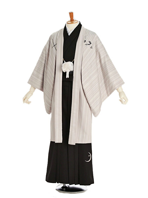 男性袴レンタル 紋付き袴 JAPANSTYLE ロング羽織チェーン付き 175〜180cm 成人式 メンズ 袴 卒業袴 男性用袴 大人用 着物レンタル 男性和装 貸衣装 J001