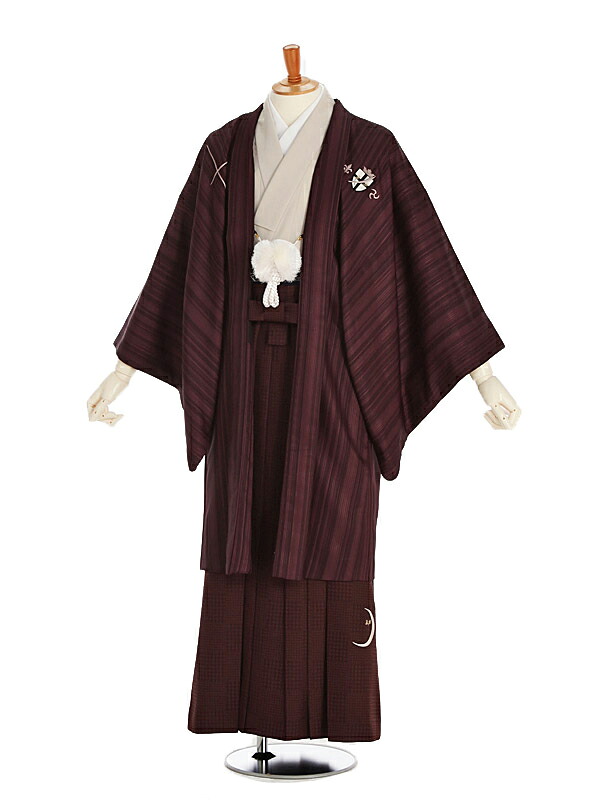 【レンタル】男性袴レンタル 紋付き袴 JAPANSTYLE ロング羽織チェーン付き 175～180cm 成人式 メンズ 袴 卒業袴 男性用袴 大人用 学生 男 袴セット 男袴 着物レンタル 男性和装 貸衣装 J002