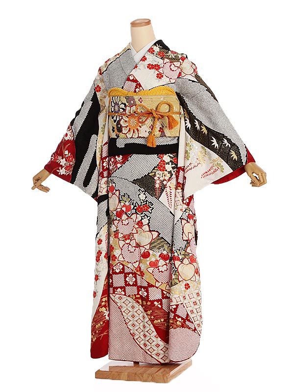 【レンタル】[成人式 振袖 レンタル] 赤×黒 絞り 小花 着物レンタル |成人式振袖レンタル |着物 レンタル|新品足袋プレゼント|振袖フルセット|成人式振袖|振袖 草履 バッグ セット 袋帯|二十歳の集い 女性 晴れ着 160cm 165cm 170cm 貸衣装 振り袖 振りそで 0119