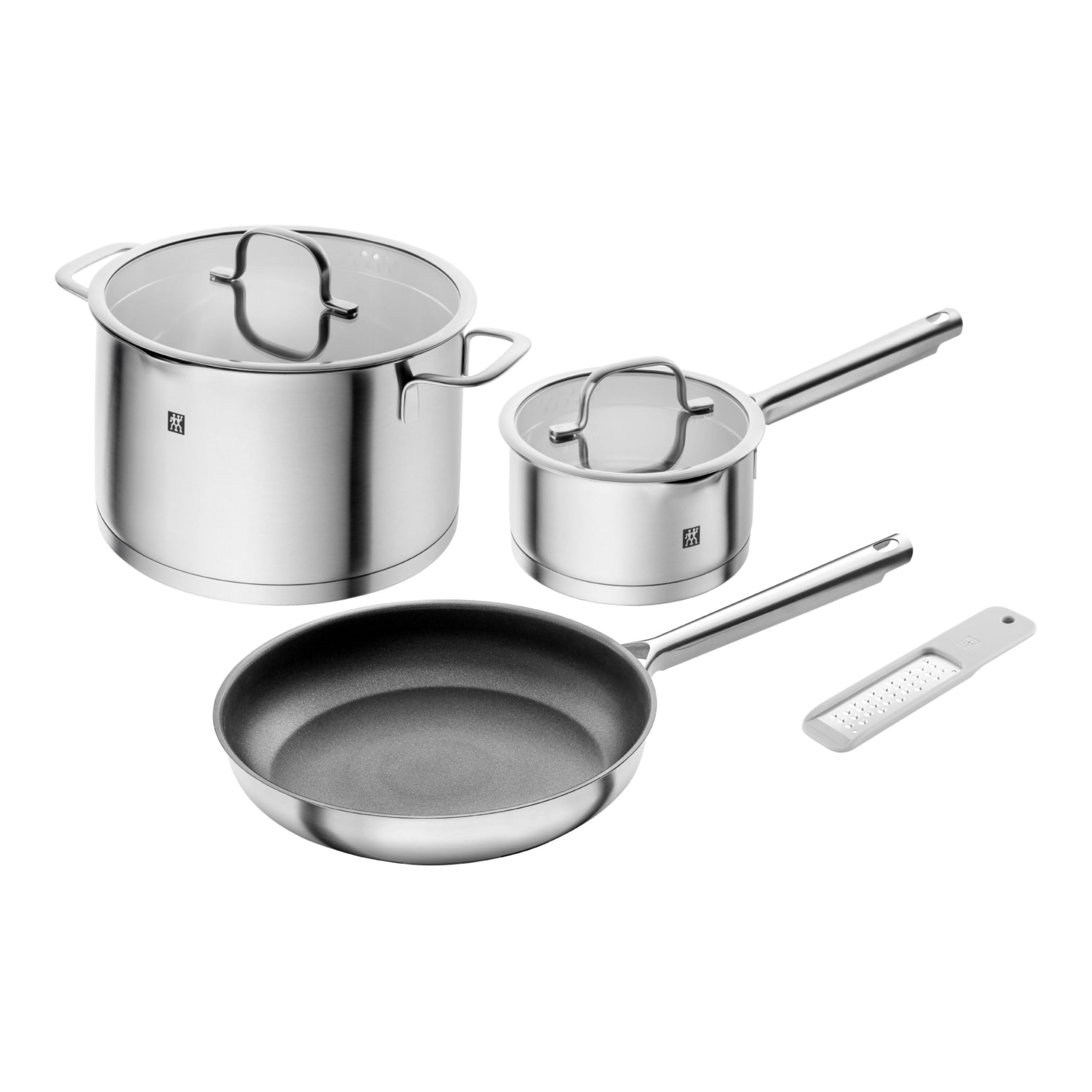 鍋・フライパンセット 4点セット 18/10ステンレス製 調理器具セット キッチン用品 鍋 フライパン 両手鍋 片手鍋 IH対応 ガス火対応 食洗機対応 丈夫 耐久性 高品質 ステンレス鍋 調理道具 新｜mandarino