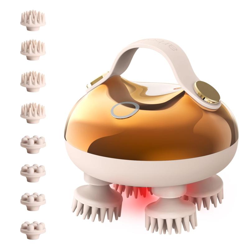 arboleaf ヘッドスパ 電動頭皮ブラシ 頭皮エステ スカルプケア 頭筋ブラシ IPX7防水 3D動作モード 洗顔ブラシ フェイスケア 美容家電 広範囲赤色LED コードレス 小型化 静音 お風呂 乾湿両用 全