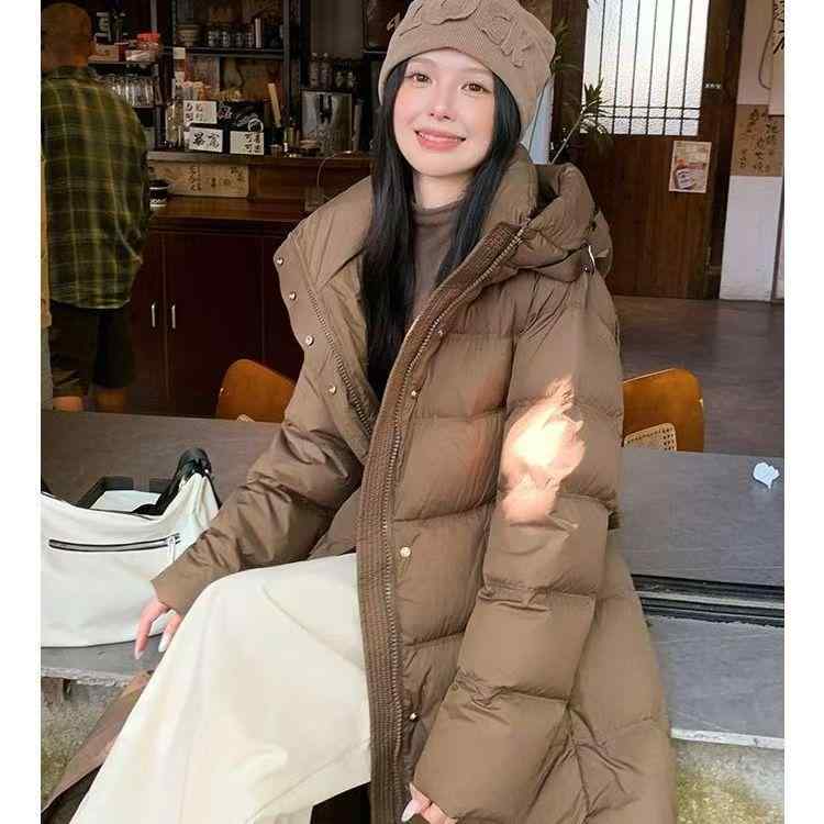 打ち倒す上衣 レディース ロング丈 ボンネット付き添い人 軽さ 生あたたかい 90%打ち倒す 胴締め付き添い人 分かりやすい 普段使い レディースベンチコート-スポーツ・アウトドア