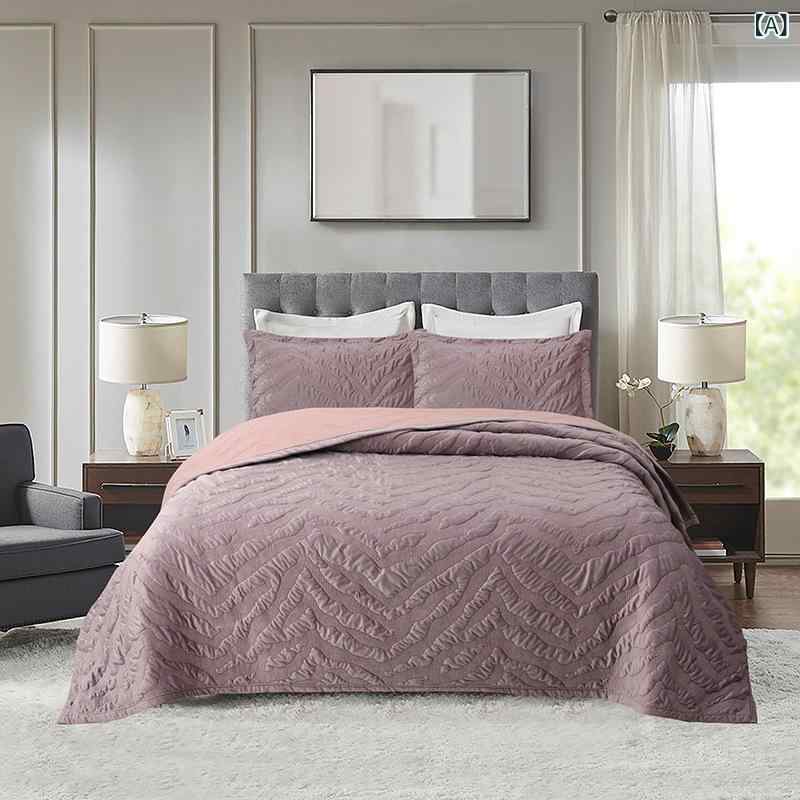ベッドカバー セット キルティング 無地 菱形模様 寝具 インテリア模様替えシンプルベーシックスタンダードナチュラルカジュアル洗練落ち着いた雰囲気上品な印象モダン