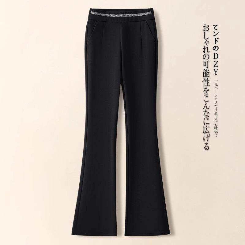 フレアパンツ レディース ハイウエスト ブラック スラックス ブーツカット ロングパンツ ボトムス 無地 きれいめ 上品 ベーシック 定番 シンプル オフィス カジュアル スタンダード センタープレス