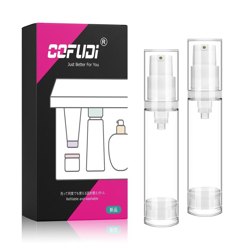 真空ポンプボトル 10ml 透明乳剤 エアレス プッシュタイプ 旅行用 小分け 詰替え容器 携帯用 液体用 乳液用 漏れ防止