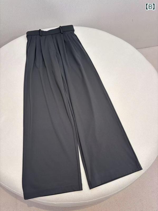 ワイドパンツ レディース ハイウエスト 総ゴム仕様 スラックス ロング丈 センタープレスの美脚シルエットが際立つシンプルでベーシックスタイルからカジュアル印象まで幅広く活躍するスタンダードな定番アイテム